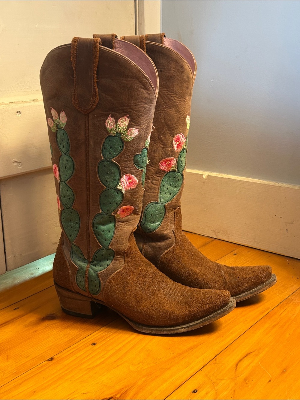 Lane Boots Junk Gypsy Cactus Western Suede tall boots